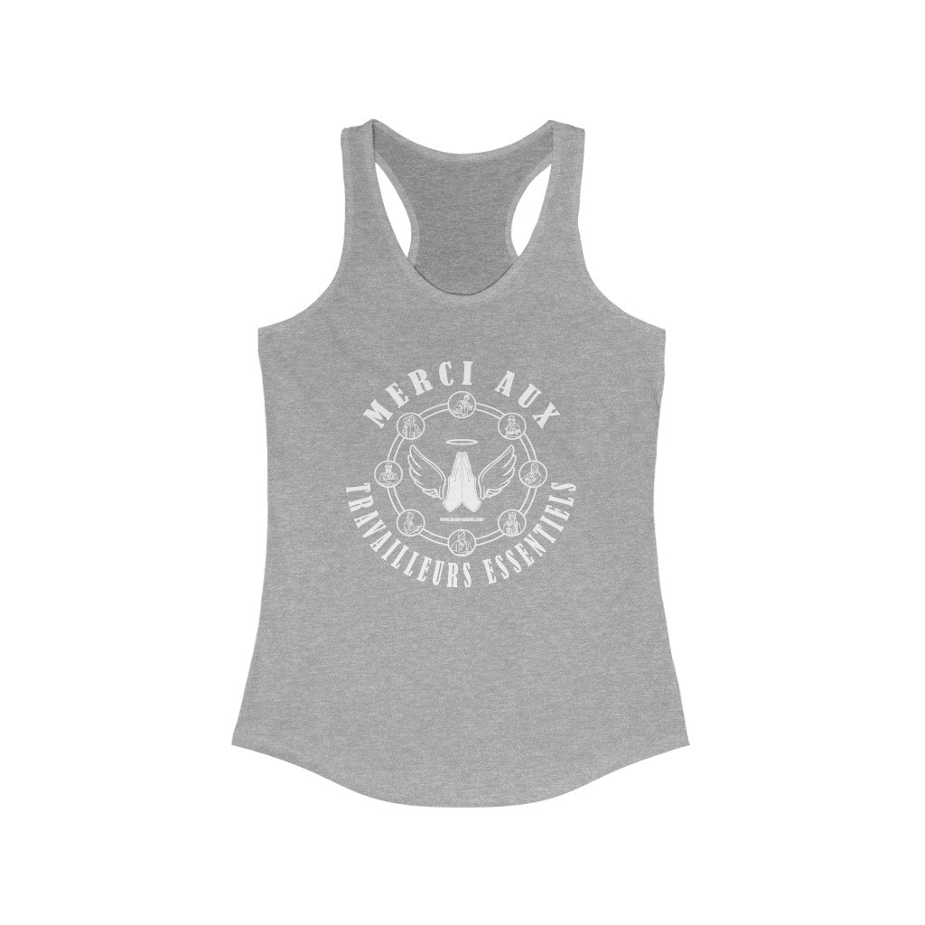 Essential Workers Merci Aux Travailleurs Essentiels  Racerback Tank