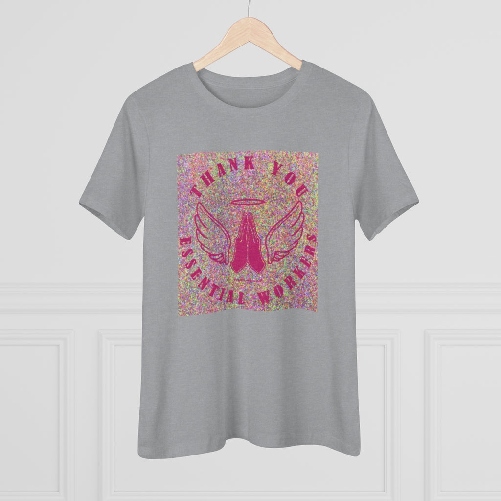 Essential Worker Thank You Women's Premium Tee, pink and sparkles