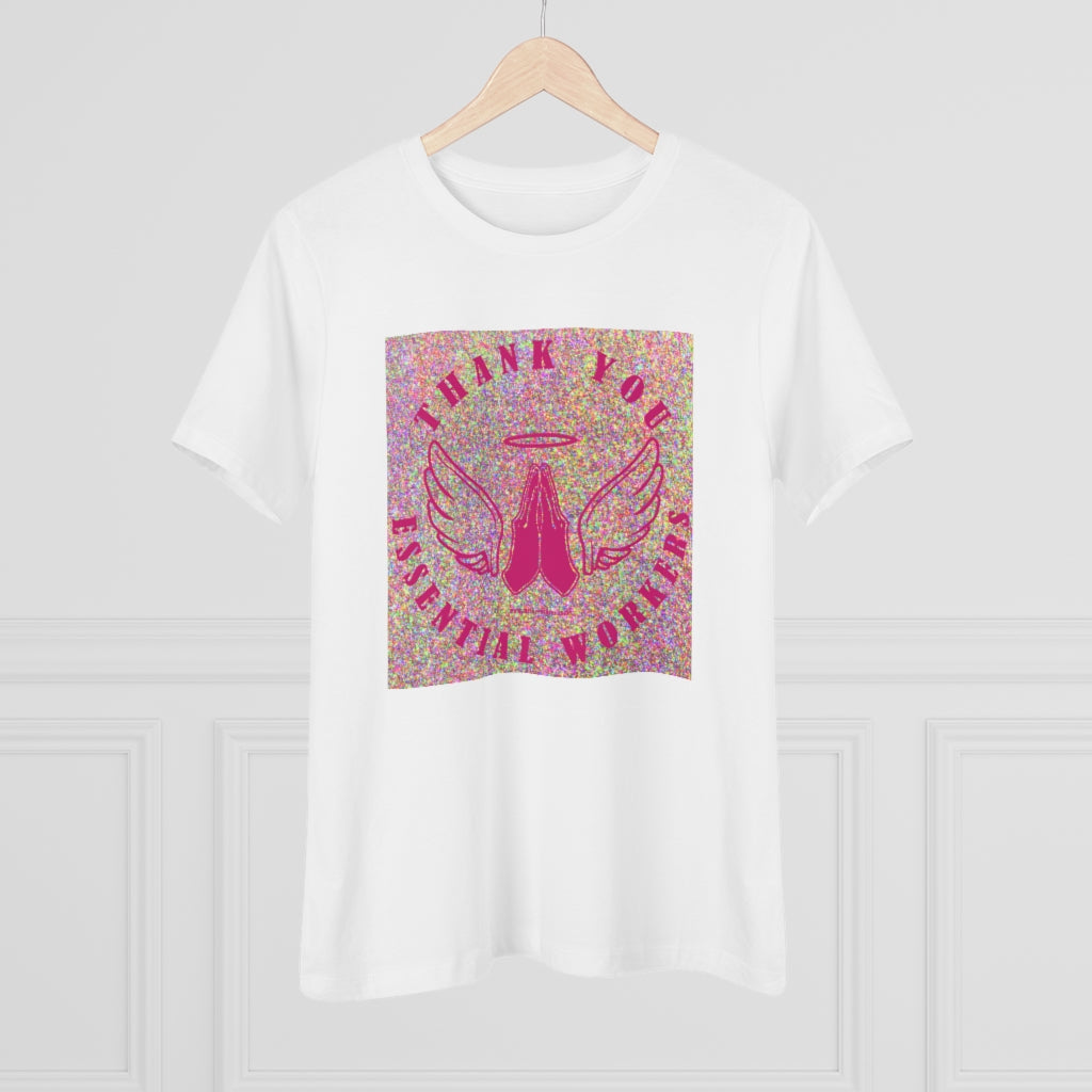 Essential Worker Thank You Women's Premium Tee, pink and sparkles