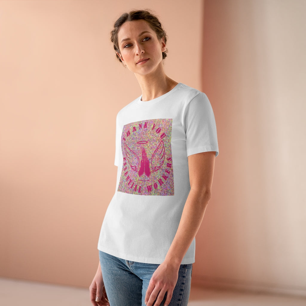 Essential Worker Thank You Women's Premium Tee, pink and sparkles