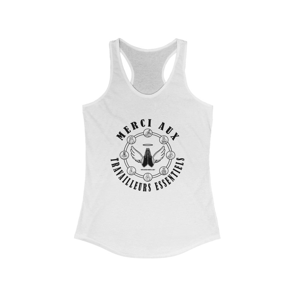 Essential Workers Merci Aux Travailleurs Essentiels  Racerback Tank