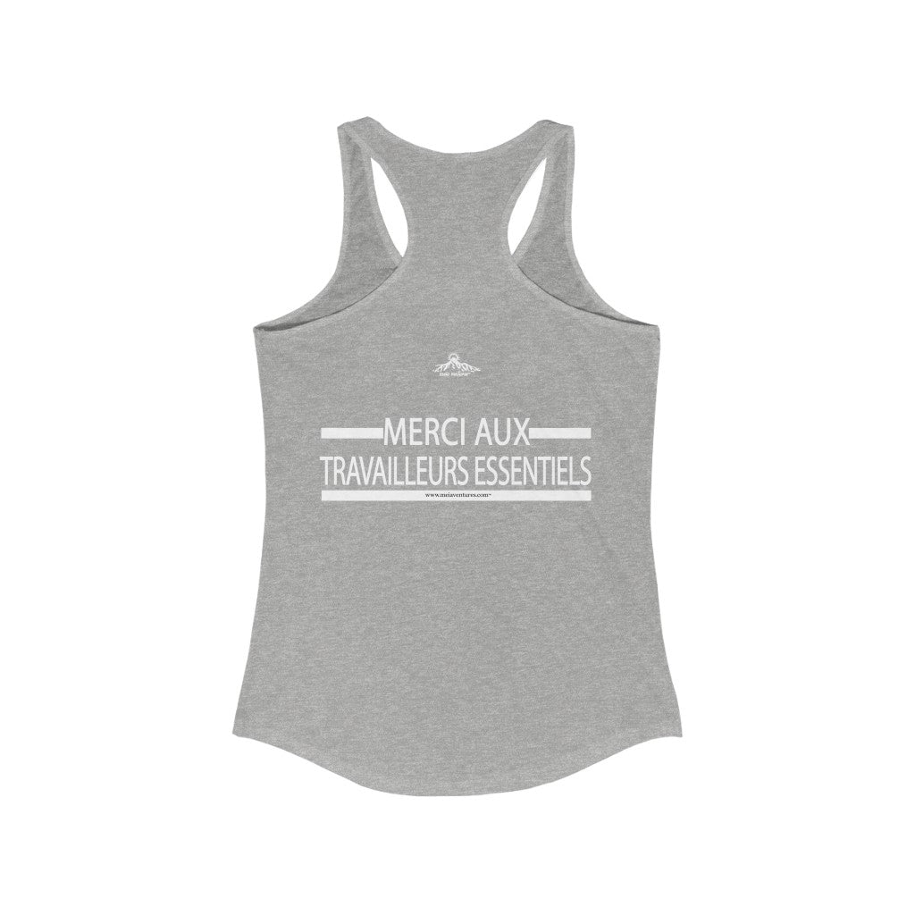 Essential Workers Merci Aux Travailleurs Essentiels  Racerback Tank