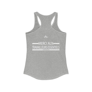 Essential Workers Merci Aux Travailleurs Essentiels  Racerback Tank