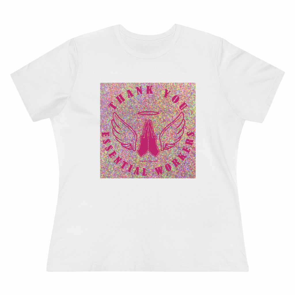 Essential Worker Thank You Women's Premium Tee, pink and sparkles