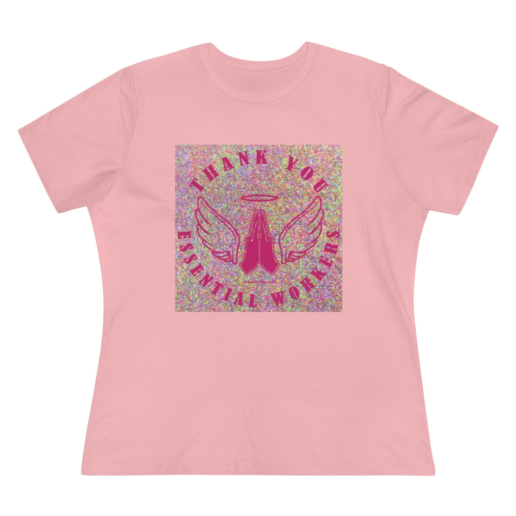 Essential Worker Thank You Women's Premium Tee, pink and sparkles