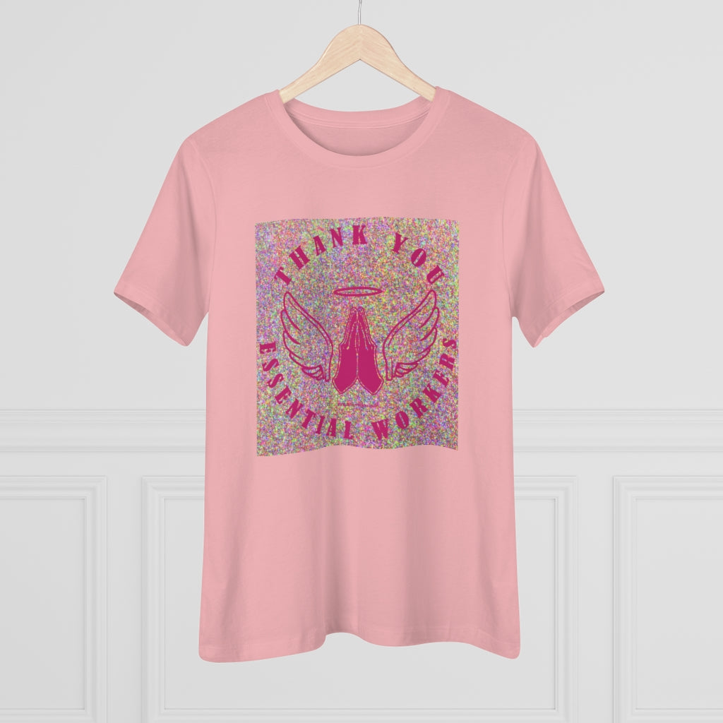 Essential Worker Thank You Women's Premium Tee, pink and sparkles