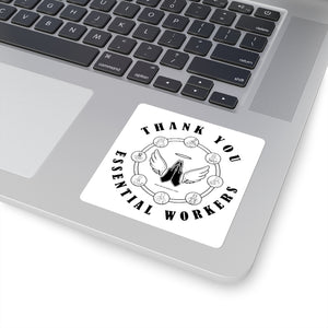 Essential Workers Thank You Square Stickers