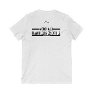 Essential Workers Merci Aux Travailleurs Essentiels Thank You V-Neck Tee