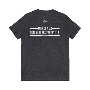 Essential Workers Merci Aux Travailleurs Essentiels Thank You V-Neck Tee