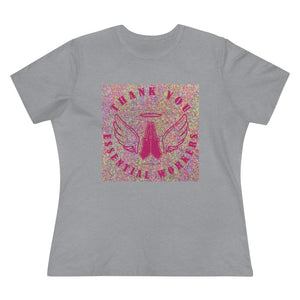 Essential Worker Thank You Women's Premium Tee, pink and sparkles