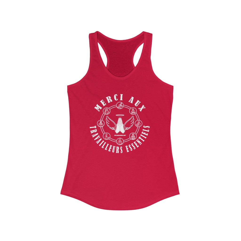 Essential Workers Merci Aux Travailleurs Essentiels  Racerback Tank